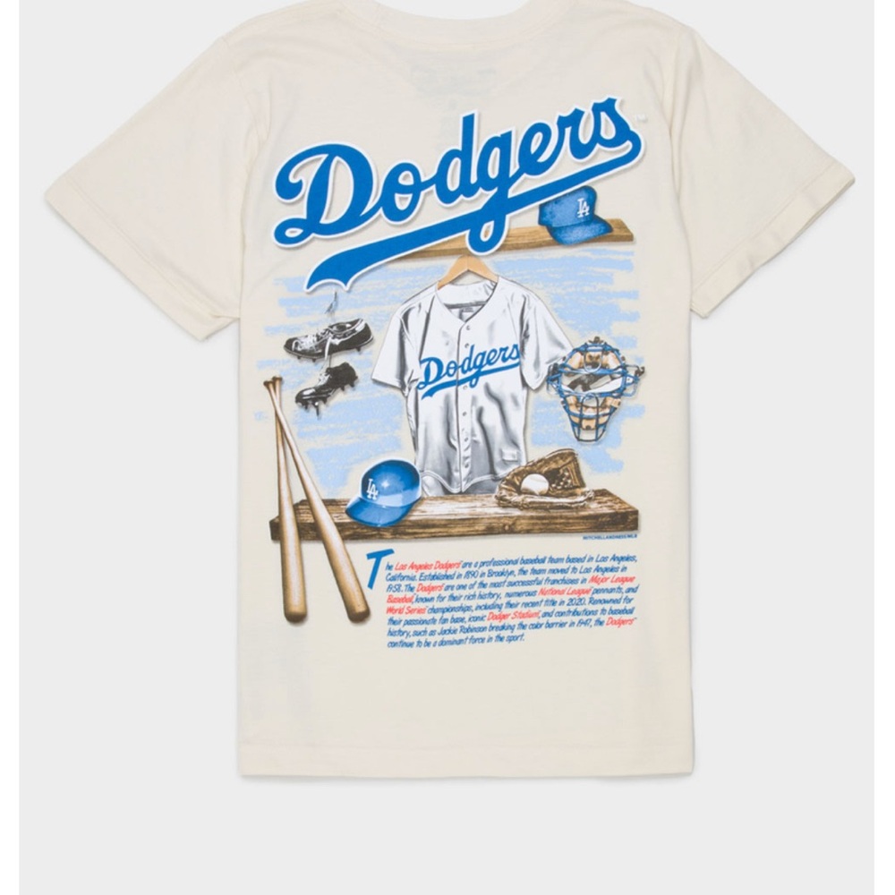 Dodgers Cream and Blue baby te
